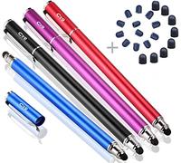 Bargains Depot B&D Universal Capacitive Stylus Pen 2-in-1 Styli Touch Screen Pen for iPad,iPhone,iPod,Tablet,Galaxy, LG&HTC (Black+Blue+Purple+Red)