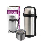 BARGAINS-GALORE 1.5l Stainless Steel Hot N Cold Vacuum Flask Tea Ice Coffee Warm Drink in Metallic Silver BARGAINS-GALORE Metallic Silver