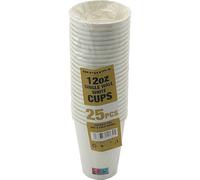 BARGAINS-GALORE 100Pc Single Wall White Drinking Cups Water Hot & Cold Drinks Refreshment 12Oz | Strong & Durable, Multi Purpose, Suitable for Home, Office & Work Use