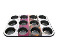 BARGAINS-GALORE 12 Muffin Cupcake Baking Tray - Suitable for Oven, Cooking, Baking, Non Stick, Oblong | Tin, Dish, Grill, Bakeware | Non Stick Coating for Easy Cooking and Clean Up