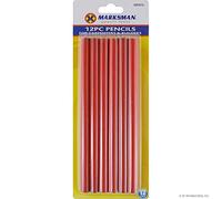 BARGAINS-GALORE 12 PACK CARPENTER PENCILS | RED, 7" | JOINERS | DIY