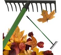 BARGAINS-GALORE 12 Teeth Garden Lawn Rake Pvc Grip Shaft Handle Metal Head Heavy Duty BARGAINS-GALORE Multicolor