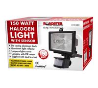 BARGAINS-GALORE 150w Security Flood Light With Sensor Outdoor Halogen Light Pir Motion in Black BARGAINS-GALORE Black