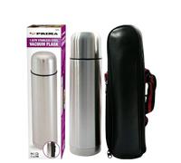 BARGAINS-GALORE 1l Stainless Steel Flask Hot & Cold Drinks Carry Case Vacuum Insulated in Silver BARGAINS-GALORE Silver