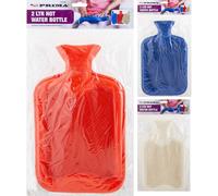 BARGAINS-GALORE 2 X 2l Large Hot Water Bottle Warm Heat Pain Relief Bag Rubber 500ml BARGAINS-GALORE Multicolor