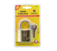 BARGAINS-GALORE 2 X 50mm Heavy Duty Brass Padlocks With 3 Keys Security Lock Luggage in Metallic Gold BARGAINS-GALORE Metallic Gold