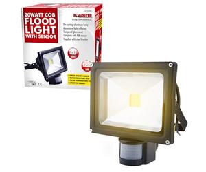 BARGAINS-GALORE 20W Pir Led Cob Floodlight - Modern Security Flood Light, Motion Sensor Lighting Outdoor Clear Visibility, Durable 20 Watt | Safety Protection Adjustable Time Switch