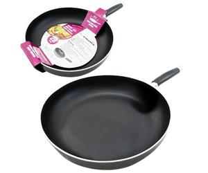 BARGAINS-GALORE 24cm Non Stick Frying Pan - Cookware, Saucepan, Handle, Cooking, Fry Pan, Kitchen | Traditional, Pot, Black, Bakelite Handle, Heat Resistant, Spiral Bottom | Built to Last, Hangable