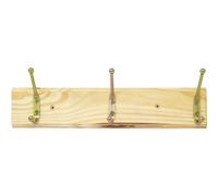 BARGAINS-GALORE 3 Hook Wooden Pine Clothes Rail - Door Storage, Space Saver | Hanging Rack, Screw in Wall Mount, Fixings Included | Suitable for Hanging Coats, Hats, Robes, Towels Etc