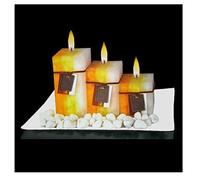 BARGAINS-GALORE 3 Scented Aromatic Wax Candles Fragrance Jasmin & Sweet Orange Set BARGAINS-GALORE Multicolor