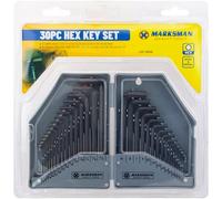 BARGAINS-GALORE 30 Piece Hex Key Set - Allen Alan Allan Key, Long Kit with Hard Storage | Case Metric & Imperial, DIY Hand Tool, Long Lasting Portable Wrench | Short Long Compact, Repair Industrial