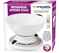 BARGAINS-GALORE 3kg Retro Kitchen Scale Weighing Cooking Weight Kitchen Round Bowl in White BARGAINS-GALORE White