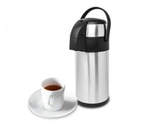 BARGAINS-GALORE 3l Airpot Tea & Coffee Carafe Pump Action Stainless Steel Airpot Flask in Silver BARGAINS-GALORE Silver
