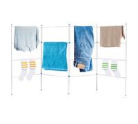 BARGAINS-GALORE 4 Fold Clothes Airer Drying Rack - Indoor & Outdoor Use, Flat Foldable Washing Line, Non Slip Feet, Space Saving | H 110 X W 207 Cm
