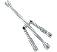 BARGAINS-GALORE 4-Way Folding Cross Wheel Wrench - Spanner Car Brace 17,19,21 & 23mm Socket Nut Tyre | Folding Nut Spanner Spider Wrench | Strong, Durable & Long Lasting