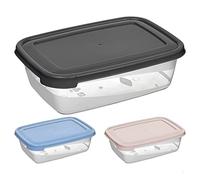 BARGAINS-GALORE 4 X 600ML RECTANGULAR CONTAINER STORAGE COLOURED COVER FOOD LUNCH BOX ORGANISER