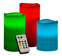 BARGAINS-GALORE 4pc Colour Changing Flickering Flameless Led Wax - Mood Candles, Vanilla Scented | Perfect Christmas Decoration | Multicolour | Remote Control