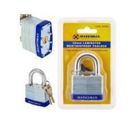 BARGAINS-GALORE 50mm Laminated Weatherproof Padlock Security Pad Lock With 2 Keys Diy in Metallic Silver BARGAINS-GALORE Metallic Silver