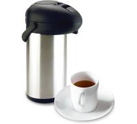 BARGAINS-GALORE 5L Airpot Tea & Coffee Carafe Pump flask Hot Drinks Soup Travel Handle in Metallic Silver BARGAINS-GALORE Metallic Silver