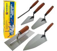 BARGAINS-GALORE 5Pc Tradesman Trowel Set Brick Jointer Hand Brick Plastering Builders BARGAINS-GALORE Multicolor
