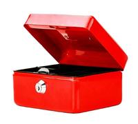 BARGAINS-GALORE 6" Metal Cash Box With 2 Keys + Organizer Tray Secure Safe Money Bank in Red BARGAINS-GALORE Red