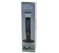BARGAINS-GALORE 7 Led Tower Lantern & Fan Camp Lamp Outdoor 2 In 1 Tent Light + Cooler in Black BARGAINS-GALORE Black