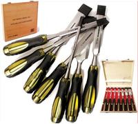 BARGAINS-GALORE® 7PC PRO Wood Chisel Set in Wooden CASE CRV Professional Carpenters Tool Set Hand