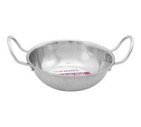 BARGAINS-GALORE 8 X 13Cm Balti Karahi Metal Curry Serving Deep Dishes - Stainless Steel Indian Servery Dish, Multi Purpose, Kitchenware Food Server | Ideal for Home, Restaurants, Durable