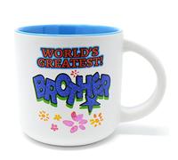 BARGAINS-GALORE 9cm Worlds Greatest Brother - Coffee Tea Mug | Cup Present Drinking New | Dishwasher & Microwave Safe | Ideal Christmas, Fathers Day Or Birthday Gift