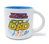 BARGAINS-GALORE 9cm Worlds Greatest Dad Coffee Tea Mug | Cup Present Drinking New | Dishwasher & Microwave Safe | Ideal Christmas, Fathers Day Or Birthday Gift