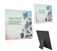 BARGAINS-GALORE Dear Friend Glass Mirror Plaque With A Special Message - Free Standing Sign Stand | Gift For Birthdays, Xmas & Special Occasions | Wall, Table, Desk Top, Decoration, Home, Office