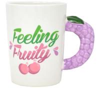 BARGAINS-GALORE Feeling Fruity Mug | Coffee Tea Hot Drinks Cup Kitchen | Shaped Handle | Dishwasher & Microwave Safe | Ideal Christmas Or Birthday Gift