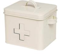 BARGAINS-GALORE First Aid Box Enamel Cream Storage Tin Home Kitchen Storage Container BARGAINS-GALORE Cream