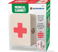 BARGAINS-GALORE Medical Cabinet First Aid Wall Mounted Medicine Box - With Lockable Latch, Multi Purpose Home Storage, Store Tablets, Medicines, Safety Lock | Carabiner