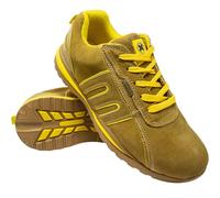BARGAINS-GALORE Mens Safety Trainers Shoes Boots Work Steel Toe Cap Hiker Ankle Honey Yellow (UK Footwear Size System, Adult, Men, Numeric, Medium, 3)