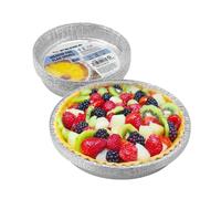BARGAINS-GALORE Pack Of 64 Disposable Medium Foil Flan Dishes Aluminium Round Foil Pan in Silver BARGAINS-GALORE Silver