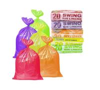 Pack Of 100 Swing Bin Liners Scented With Tie Handles Heavy Duty Rubbish Indoor Outdoor Fresh Bags Household Cleaning Sacks