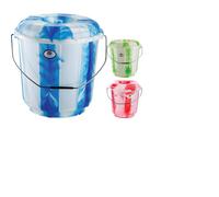 BARGAINS-GALORE Set Of 2 Multipurpose Plastic Bucket With Lid & Handle 7l Home Storage BARGAINS-GALORE Multicolor