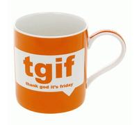 BARGAINS-GALORE TGIF Thank God Its Friday Mug - Text Talk | Fine China Mug | Coffee Cup Tea Mugs | Gift Set | Dishwasher & Microwave Safe | Ideal Christmas Or Birthday Gift | Novelty