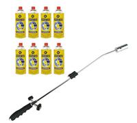 Bargains-Galore Weed Burner Gas Weed Killer | Garden Burner (Flame Thrower + 8 Butane Gas Canisters)