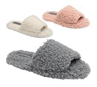 BARGAINS-GALORE Women's Fluffy Slippers - Anti-Skid Memory Foam Fur House Slippers | Warm, Furry, Cozy Sliders for Girls | Perfect (Cream, UK Footwear Size System, Adult, Women, Numeric, Medium, 3)