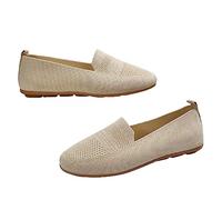 Bargains of The Day Sale Slip On Trainers Women Wide Fit Wedge Trainers Breathable Mesh Orthopedic Sneakers Lightweight Low Top Walking Shoes Casual Flat Sole Trainers Non-Slip Sports Shoes Beige
