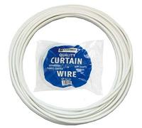 BARGAINSGALORE 30M WHITE PLASTIC COATED CURTAIN WIRE HANGING CORD CABLE HOOK EYE WINDOW NET NEW