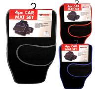 BARGAINSGALORE NEW 4PC UNIVERSAL FIT CAR MAT SET MATS CARPET NON SLIP VAN TRUCK TRIM QUALITY (Blue)