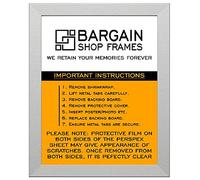 BargainShopAz MODERN STYLE SOLID WOODEN EFFECT PICTURE FRAMES PHOTO FRAMES POSTER FRAMES READY TO HANG OR TO STAND (30 x 20 INCHES, SILVER)