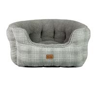BargainsMania A Tale of Tails Chelsea Plaid Sherpa Pet Bed - Grey - This Plaid Patterned Pet Bed Is The Perfect Place For Your Pet To Curl Up In.