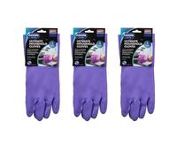 BargainsMania Adis Ultimate Household Gloves - Purple - Use These Household Gloves Around Your Home To Complete Everyday Cleaning Tasks - Pack of 3 Pairs