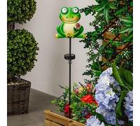 BargainsMania Animated Eyes Solar Light Stake - Frog - Featuring Blinking Animated Eyes and Energy-Efficient Solar-Powered LEDs for A Fun, Eco-Friendly Glow - Dimensions: H80/40 x W15.5 x D10cm