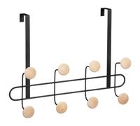 BargainsMania Ash Over Door Wooden Hooks - Black - Transform Clutter Into A Tidy and Organised Feature, Giving Your Space A Luxurious New Look
