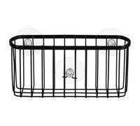 BargainsMania Black Suction Wire Basket - Attach To The Wall And Keep All Your Shower Gels, Shampoos And More In One Place - Material: Iron, Steel/PP - Weight: 182g - Dimensions: 21.5 X 10 X 10cm